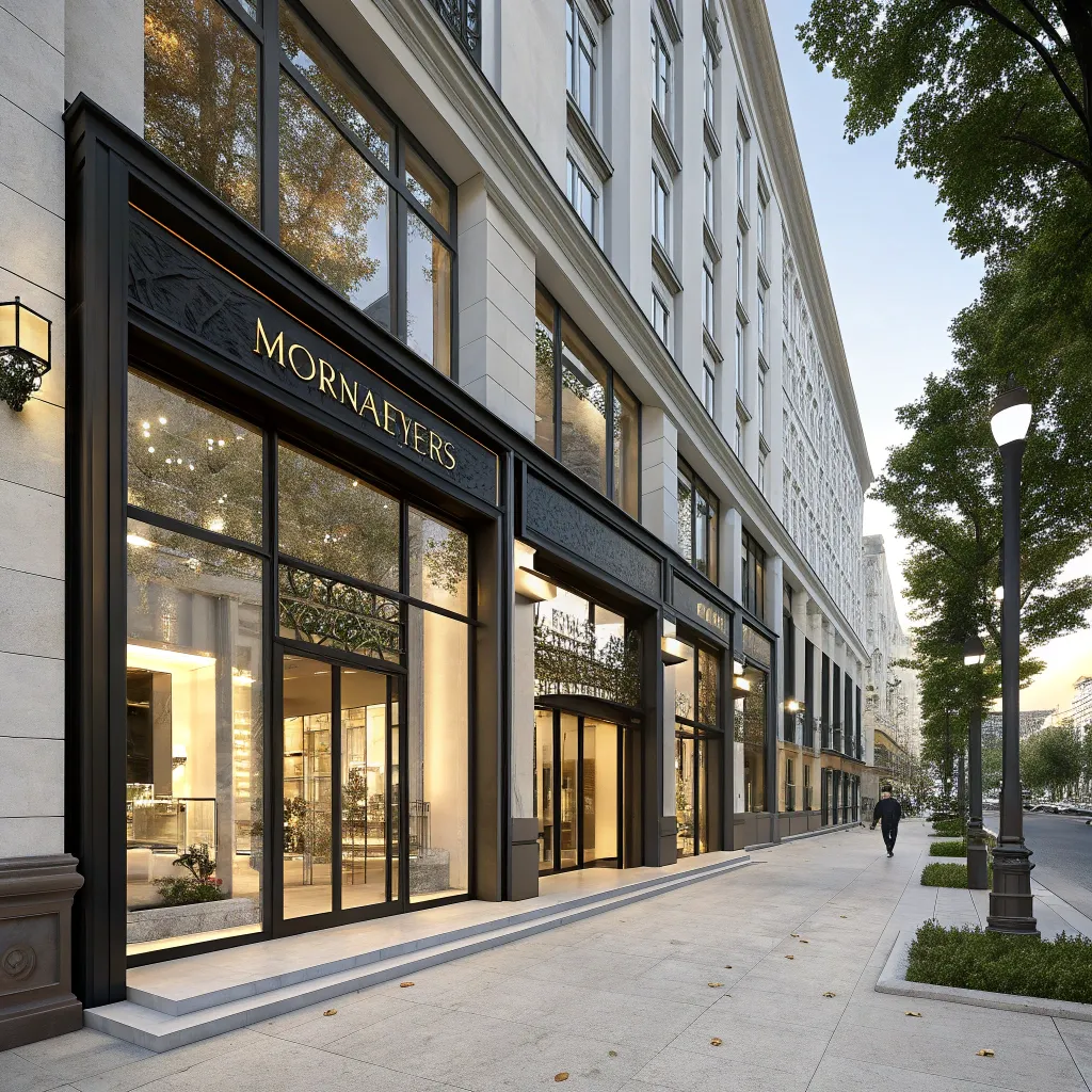 The elegant front view of MORNAVEXIS store